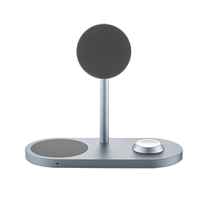 Беспроводное зарядное устройство uBear Stage Ultra 3-in-1, серый