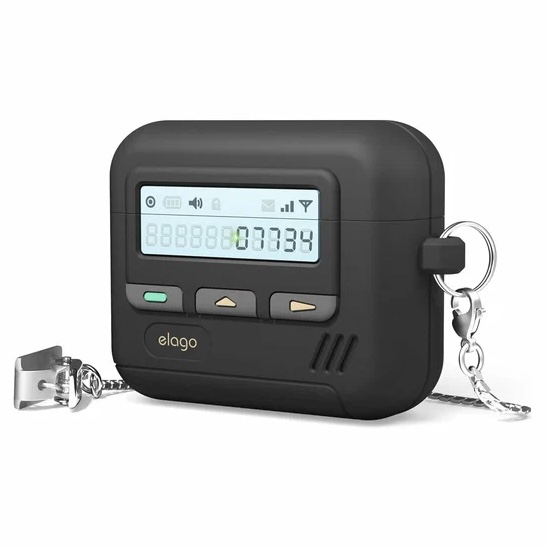 Чехол Elago для AirPods 4 Unique Pager Hang case, черный