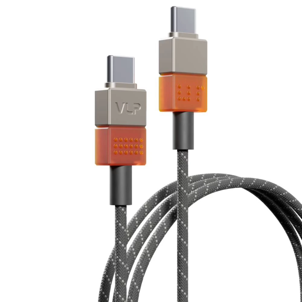 Дата-кабель "vlp" NEO USB-C, 100W, 1.5м, янтарно-серый