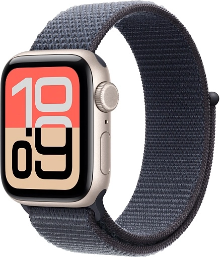 Apple Watch SE 3 Sport Loop 40 мм, «сияющая звезда», ремешок тёмно-синего цвета