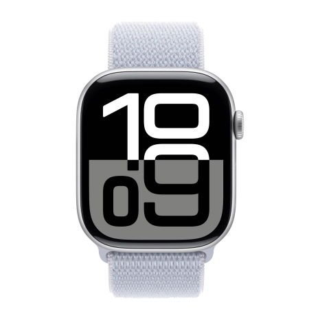 Apple Watch Series 10 Sport Loop, 46 мм, серебристый